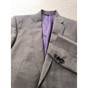 Ted Baker Blazer Mens 40S Slim Fit Wool Gray Check Endurance Sport Coat